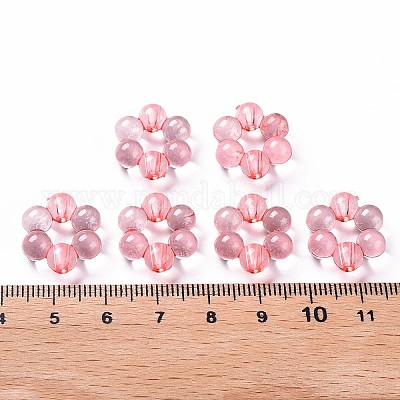 透明なアクリルビーズフレーム  花  鮭色  16.5x15.5x6mm  穴：2mm  約674個/500g&nbsp;TACR-S153-01A-52-1