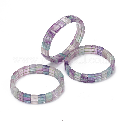 Natural Fluorite Gemstone Stretch Bracelets&nbsp;BJEW-F406-B06-1