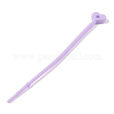 Heart Shape Silicone Cable Zip Ties&nbsp;AJEW-C034-02D-1