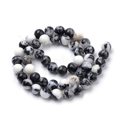 Natural Zebra Jasper Beads Strands&nbsp;G-S259-39-6mm-1