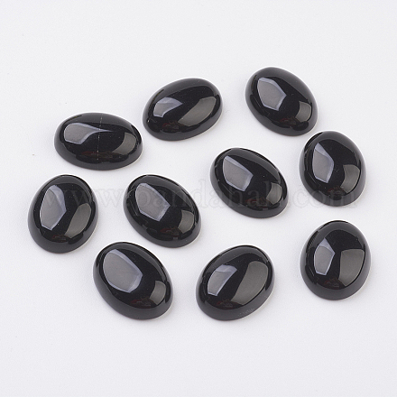 Natural Obsidian Flat Back Cabochons X-G-G741-18x25mm-20-1