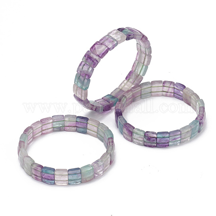 Natural Fluorite Gemstone Stretch Bracelets BJEW-F406-B06-1