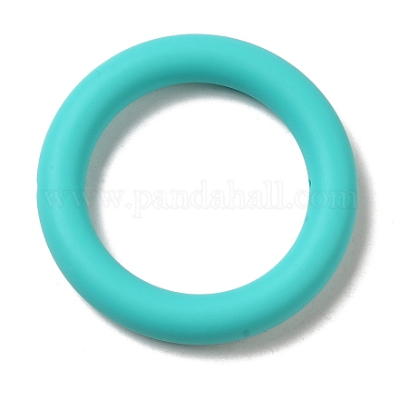 シリコンビーズ  リング  ダークターコイズ  65x10mm  穴：3mm&nbsp;SIL-Z010-03F-1