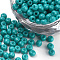 Baking Paint 8/0 Glass Seed Beads, Round, Light Sea Green, 3x1.5~3mm, Hole: 1mm, about 10000pcs/bag, about 450g/bag