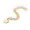 Rack Plating Brass Curb Chain Extender, End Chains with Flower Drop, Real 18K Gold Plated, 61mm