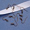 Earring Jewelry Findings Red Copper Iron Earring Hooks, with Horizontal Loop, Nickel Free, 17~19x0.8mm, Hole: 2mm, Pin: 0.6mm