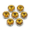 Sew on Rhinestone, Multi-strand Links, Glass Rhinestone, with Brass Prong Settings, Garments Accessories, Faceted, Flat Round, Platinum, Gold, 13x7.5mm, Hole: 0.8~1mm