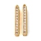 Brass Micro Pave Clear Cubic Zirconia Twister Clasps, Rectangle, Real 18K Gold Plated, 27.5x4x6.5mm