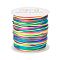 Nylon Satin Rattail Cords, Beading Threads for Bracelet Jewelry Making Chinese Knotting Macrame Craft, Colorful, 1.0mm, about 76.55 yards(70m)/roll