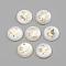 Freshwater Shell Pendants, Flat Round & Unicorn, Golden, 16x3.5~4mm, Hole: 1.2mm