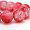 Baking Paint Crackle Glass Beads Strands, Round, Red, 6mm, Hole: hole: 1.3~1.6mm, about 133pcs/strand, 31.4 inch