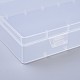 プラスチック箱  ビーズ保存容器  長方形  透明  20.4x11.4x3.6cm&nbsp;CON-I008-01-3