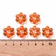 透明なアクリルビーズフレーム  花  ダークオレンジ  16.5x15.5x6mm  穴：2mm  約674個/500g&nbsp;TACR-S153-01A-84-4