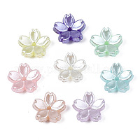 アクリルパール調ビーズ  さくらの花  ミックスカラー  11x11.5x4mm  穴：1.4mm&nbsp;X-OACR-N012-002