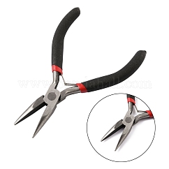 45# Carbon Steel Chain Nose Pliers, Black, 130x50x10mm