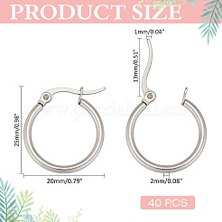 40Pcs 304 Stainless Steel Hoop Earrings for Women&nbsp;EJEW-ME0001-11