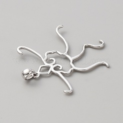 Anti-Tarnish 925 Sterling Silver Hollow Charm Cabochon Settings&nbsp;FIND-WH0156-34P
