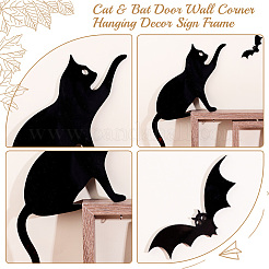 Cat & Bat Acrylic Door Topper&nbsp;AJEW-WH0596-009