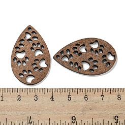 クルミ材のペンダント  ココナッツブラウン  葉  39.5x24.5x2.1mm  穴：2mm&nbsp;FIND-B042-21B