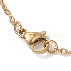 White Round Shell PearlBeaded Pendant 304 Stainless Steel Cable Chain Necklaces for Women&nbsp;NJEW-JN05795