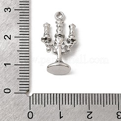 合金ラインストーンペンダント  ローソク足型のチャーム  プラチナ  22.5x12.5x8mm  穴：1.5mm&nbsp;FIND-B060-04P