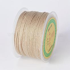 ラウンドポリエステルコード  ミラノコード/ツイストコード  小麦  1.5~2mm  50ヤード/ロール（150フィート/ロール）&nbsp;OCOR-P005-14