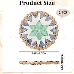 2Pcs Rattan Cup Mats&nbsp;AJEW-CN0005-99B
