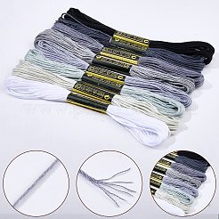 1本撚りコットン刺繍糸 6袋  クロスステッチ糸  DIY縫製用  グレー  1.2mm  約8.20ヤード（7.5m）/かせ  8色  1 かせ/色  8 かせ/バッグ&nbsp;DIY-DJ0005-19