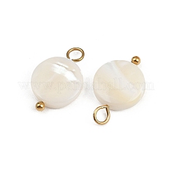Natural Shell Disc Pendants&nbsp;X1-STAS-D378-31G