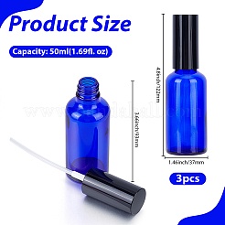 ガラス製エッセンシャルオイルの空のスプレーボトル  プラスチックふた付き  ブルー  3.7x12.2cm  容量：50ml（1.69fl.oz）&nbsp;MRMJ-GF0001-69B