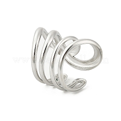 女性用304ステンレススチール多層カフリング  ステンレス鋼色  29mm  内径: 調節可能&nbsp;RJEW-G338-16P