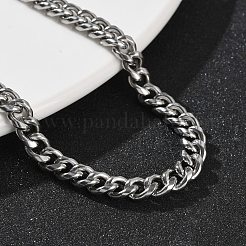 男性用 304 ステンレススチール キューバンリンクチェーンブレスレット  ステンレス鋼色  9-1/8インチ（23.2cm）&nbsp;BJEW-Z081-01P-01