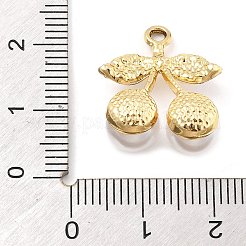 合金ラインストーンペンダント  absプラスチックパール  UVメッキ  チェリー  ゴールドカラー  20.5x17.5x9mm  穴：1.8mm&nbsp;FIND-U026-12G