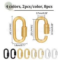 8Pcs 4 Colors Alloy Screw Carabiner Lock Charms&nbsp;FIND-UN0003-30
