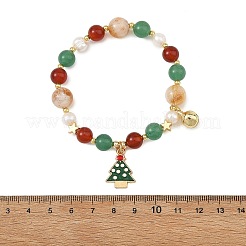 Alloy Enamel Christmas Tree Charm Bracelets&nbsp;BJEW-TA00754