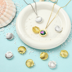 10Pcs 2 Colors Rack Plating Brass Locket Pendants&nbsp;KK-YW9D8D-01