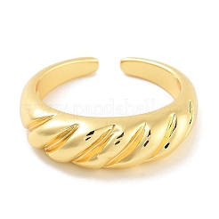 Rack Plating Brass Open Cuff Ring for Women&nbsp;RJEW-Z059-02G-01