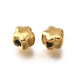 304ステンレススチールビーズ  スター  イオンプレーティング（ip）  18KGP本金メッキ  6.5x7x5mm  穴：2mm&nbsp;STAS-V009-07G