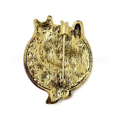 バックパックの服に合うレトロアンティークゴールド動物合金ブローチ  オオカミ  40x32mm&nbsp;LS-JEWB-S040-02C-AG