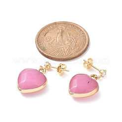 Heart Gemstone Dangle Earrings&nbsp;EJEW-JE05147