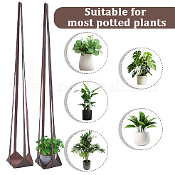 PUレザープラントハンガー2個  ハンギングプランターバスケット  壁の装飾植木鉢ホルダー  ココナッツブラウン  800x150x150mm&nbsp;AJEW-CN0002-67A
