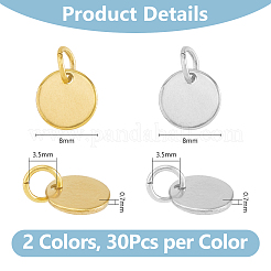 60Pcs 2 Colors Ion Plating(IP) 304 Stainless Steel Charms&nbsp;FIND-DC0006-04B