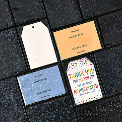 2袋2スタイル長方形レーザー透明プラスチック包装袋  カード用  混合図形  8.8x6.1x0.02cm  100個/袋  1バッグ/スタイル&nbsp;ABAG-SP0001-46C