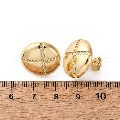 Brass Clear Cubic Zirconia Stud Earrings&nbsp;EJEW-Q042-01A-G