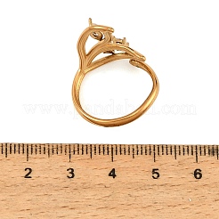 304ステンレススチール製マイクロパヴェキュービックジルコニアリング（女性用）  魚尾  ゴールドカラー  18mm&nbsp;SA-CBAABBA-19G