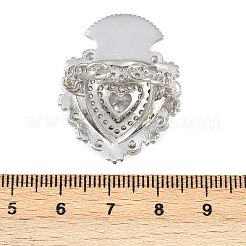 Brass Micro Pave Clear Cubic Zirconia Cuff Rings&nbsp;RJEW-P155-04D-P