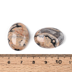 天然地図石カボション  オーバル  ビスク  25x18~18.5x8~8.5mm&nbsp;G-T144-76A