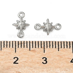 304ステンレススチール製スターリンク  六芒星コネクターチャーム  変色しない  ステンレス鋼色  9.5x6.5x1.5mm  穴：0.8mm&nbsp;STAS-D211-06P