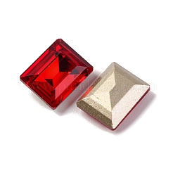 ガラスラインストーンカボション  尖ったバック＆バックメッキ  多面カット  長方形  ライトシャム  10x8x5mm&nbsp;RGLA-A026-02C-227