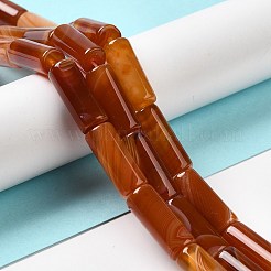 天然石瑪瑙ビーズ連売り  染め＆加熱  コラム  サンゴ  8~8.5x14.5~16mm  穴：1.6mm  約12個/連  7.20~7.48''（18.3~19センチメートル）&nbsp;G-H295-E01-05
